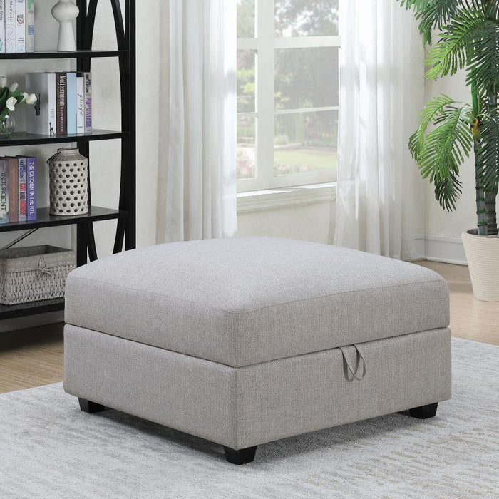 Cambria - Square Upholstered Storage Ottoman - Gray - Simple Home Plus