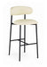 Lupita - Vegan Leather Upholstered Bar Stool (Set of 2) - Cream / Matte Black - Simple Home Plus