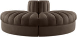 Rummi - Velvet Performance Fabric Upholstered 2 Piece  Rounded Modular Loveseat - Simple Home Plus