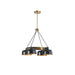 Abbott - 4-Light Metal Shade Chandelier - Black / Gold - Simple Home Plus