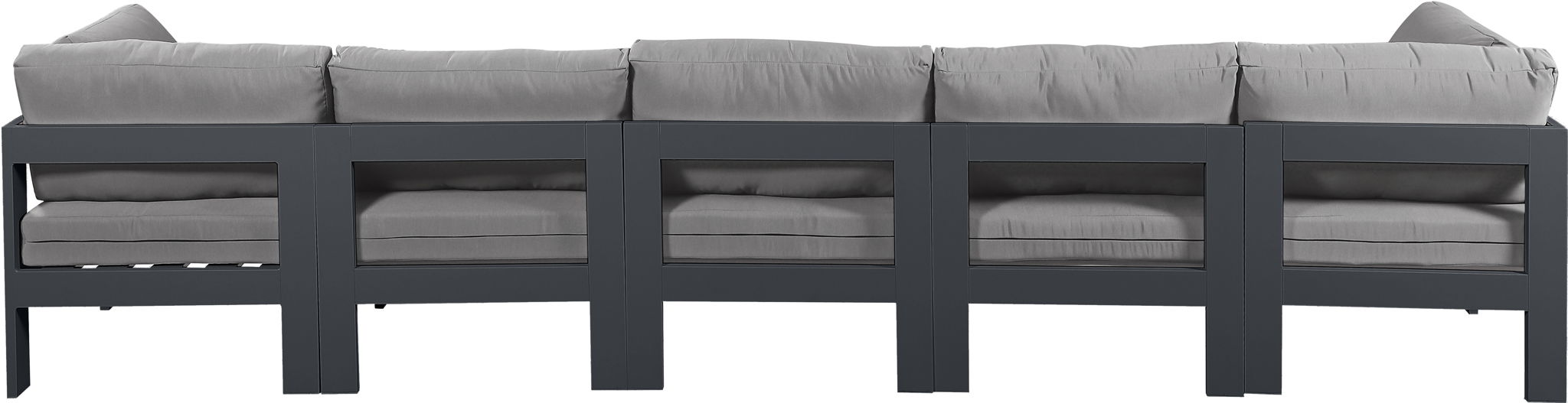 Nizuc - Outdoor Patio 5 Seat Modular Sofa With Gray Frame