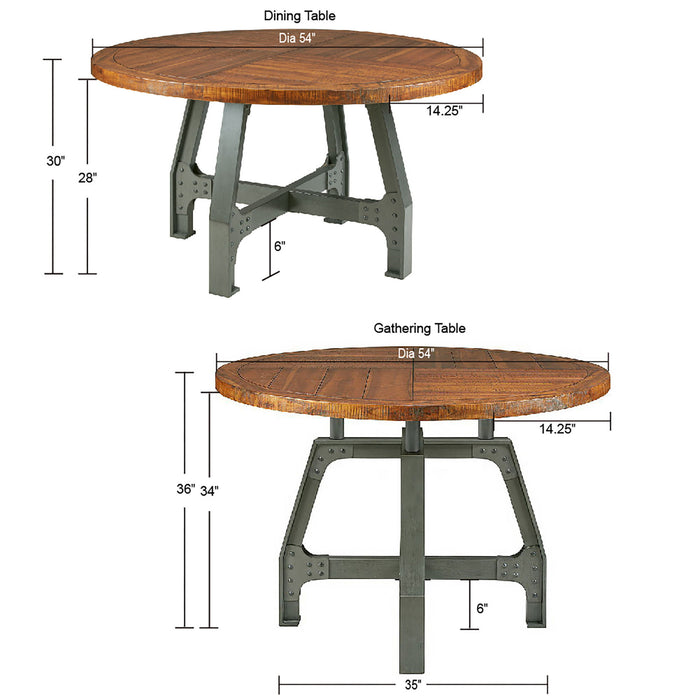 Lancaster - Round Dining / Gathering Table - Amber / Graphite - Simple Home Plus