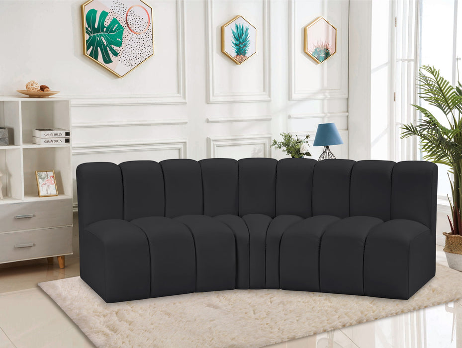 Arc - Faux Leather 3 Piece Modular Corner Sofa - Simple Home Plus