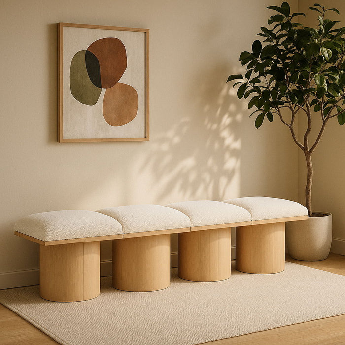 Pavilion - 4 Piece Modular Bench With Natural Base