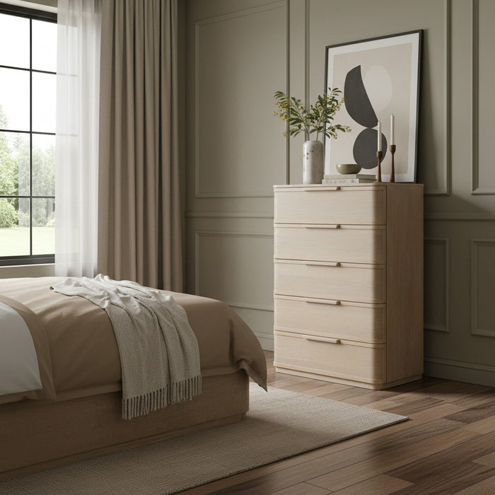 Tiberio - Oak Veneer And Solid Wood Chest - Simple Home Plus