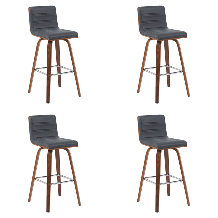 Vienna - Modern Swivel Bar Height Stool - Walnut Finished Wood Frame - Simple Home Plus