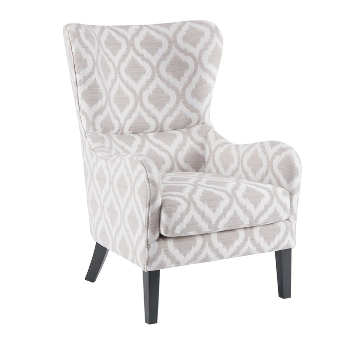 Arianna - Swoop Wing Chair - Gray / White - Simple Home Plus