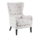 Arianna - Swoop Wing Chair - Gray / White - Simple Home Plus