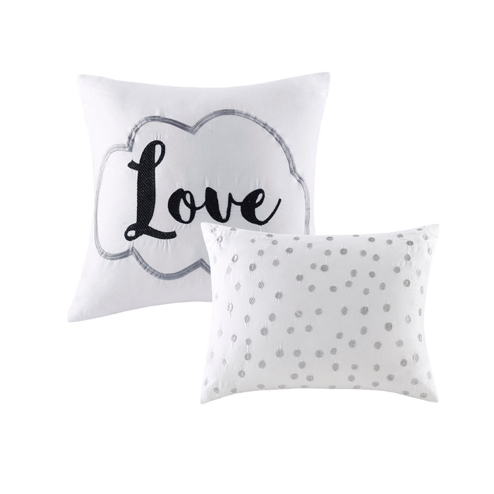 Raina - Brushed Microfiber Printed Comforter Set - Gray / Silver - Simple Home Plus