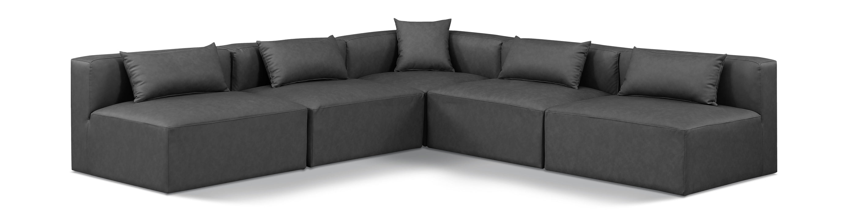 Cube - 5 Piece Modular Corner Armless Sectional - Simple Home Plus