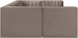 Rummi - Armless Velvet Performance Fabric Upholstered 6 Piece Modular Sectional - Simple Home Plus