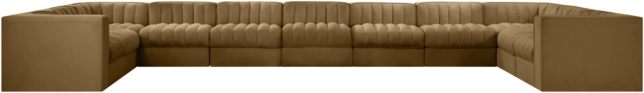 Rummi - Velvet Performance Fabric Upholstered 11 Piece Modular Sectional - Simple Home Plus