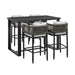 Alegria - Outdoor Patio 5-Piece Bar Table Set In Aluminum With Gray Rope And Cushions - Simple Home Plus
