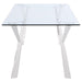 Alaia - Rectangular Glass Top Dining Table - Chrome - Simple Home Plus