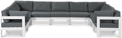 Nizuc - Outdoor Patio 9 Piece Modular Sectional With White Frame - Simple Home Plus