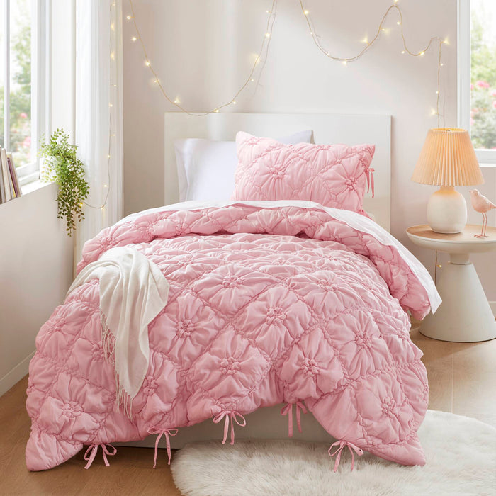 Lily - 2 Piece Comforter Set - Pink - Simple Home Plus