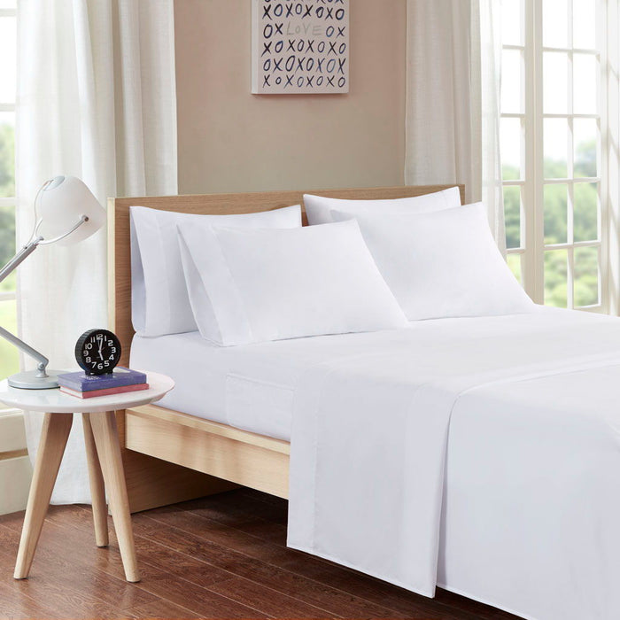 Sheet Set With Side Storage Pockets - White - Simple Home Plus