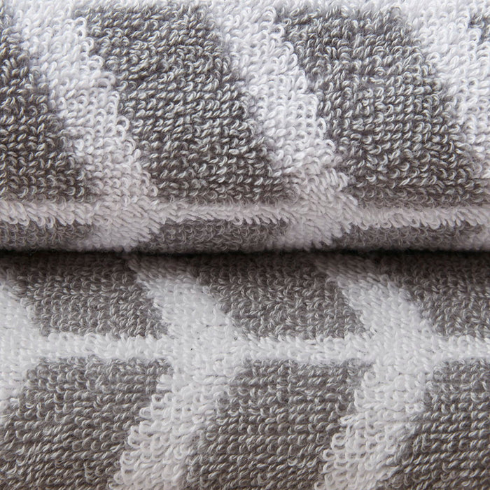 Nadia - 6 Piece Jacquard Towel Set - Gray - Simple Home Plus