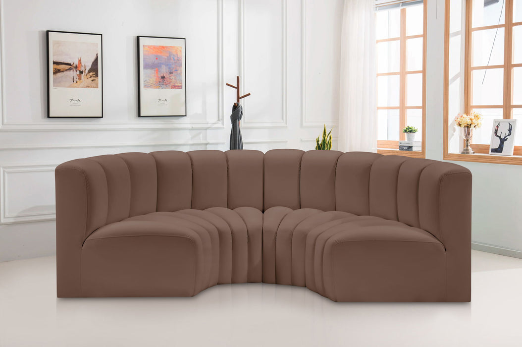 Arc - Faux Leather 4 Piece U-Shaped Modular Sofa - Simple Home Plus