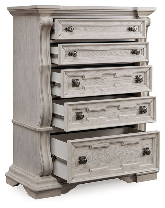 Bruchandi - Antique White - Five Drawer Chest - Simple Home Plus