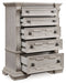 Bruchandi - Antique White - Five Drawer Chest - Simple Home Plus