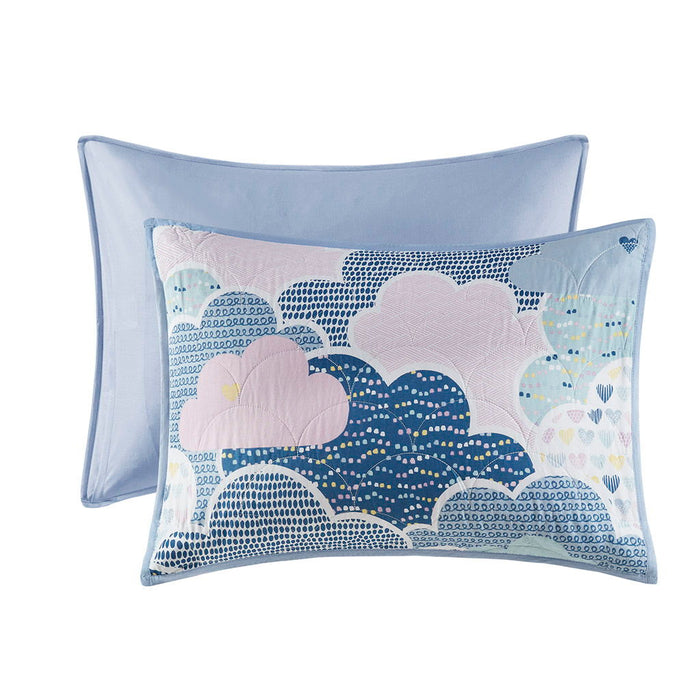 Cloud - Reversible Coverlet Cotton Set - Blue - Simple Home Plus