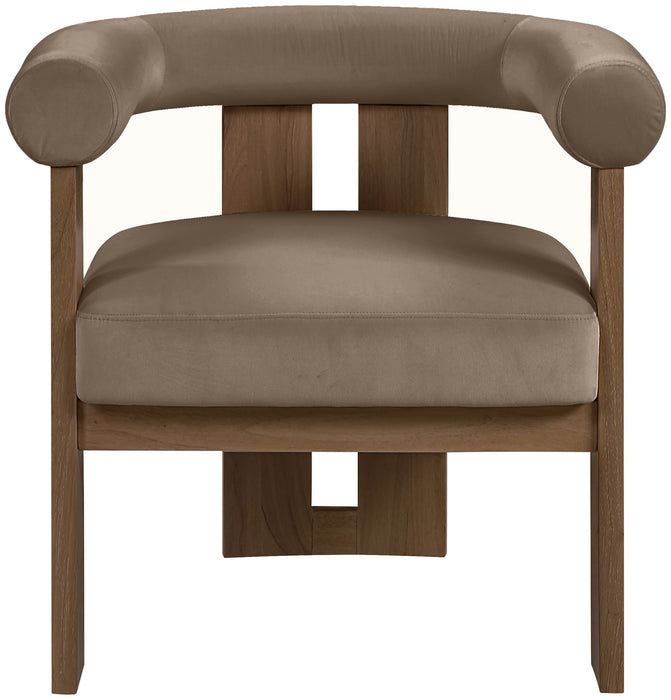 Arienzo - Performance Fabric Upholstered Accent Chair - Walnut Base - Simple Home Plus