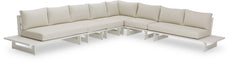 Maldives - 6 Piece Water Resistant Outdoor Patio Modular Sectional With White Base - Simple Home Plus