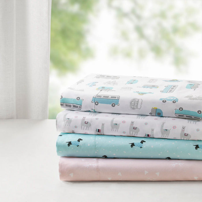 Novelty - Queen Printed Sheet Set - Aqua Dogs - Simple Home Plus