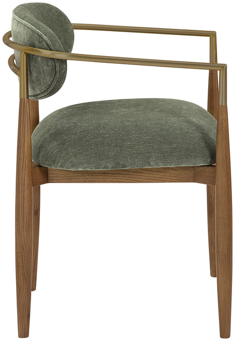 Riccio - Fabric Dining Arm Chair (Set of 2) - Walnut Frame - Simple Home Plus