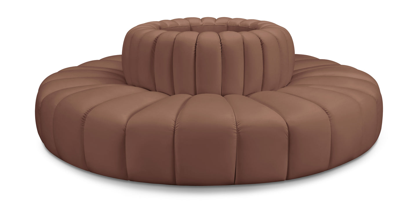 Arc - Faux Leather 8 Piece Round Modular Sofa - Simple Home Plus