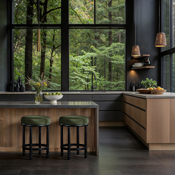 Monette - Counter Stool With Black Base - Simple Home Plus
