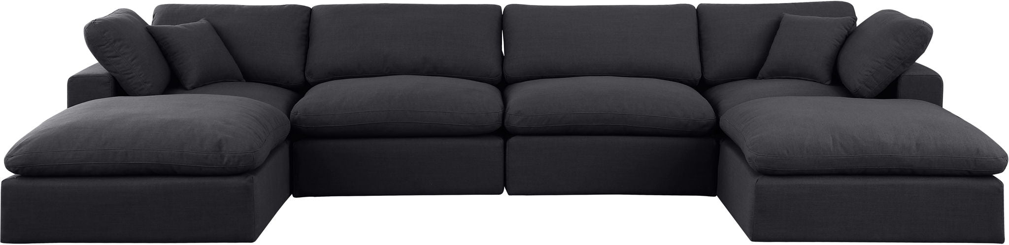 Comfy - 6 Piece Linen Modular Double Chaise Sectional - Simple Home Plus