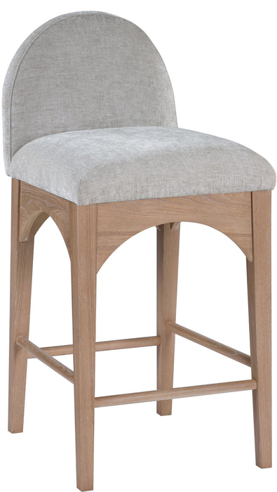 Waldorf - Chenille Stool With Natural Legs - Simple Home Plus
