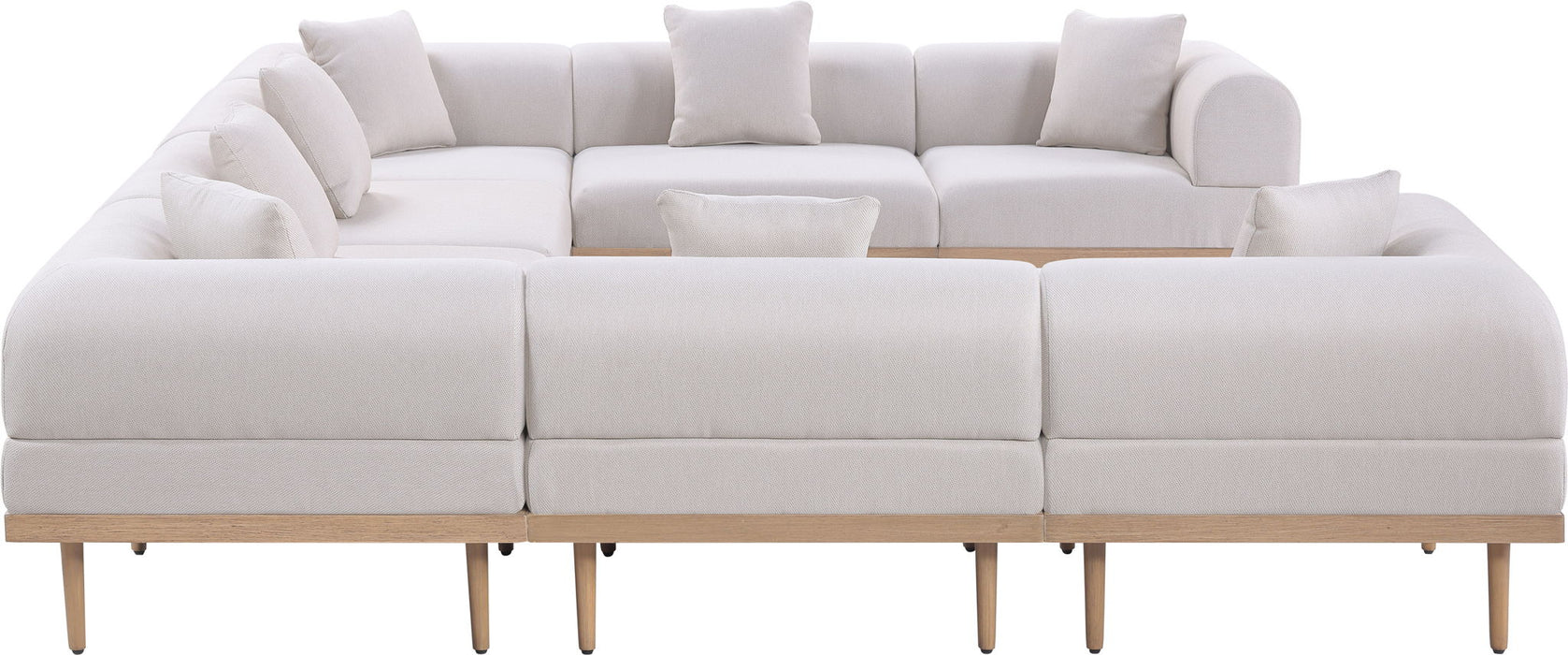 Laguna - 8 Piece Resilient Water Resistant Fabric 142" Upholstered Outdoor Patio Modular Sectional - Simple Home Plus