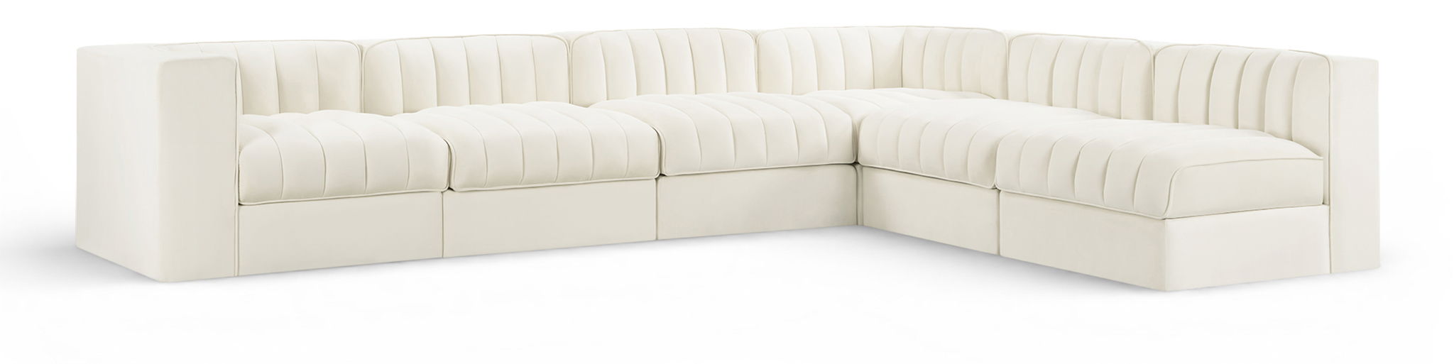 Rummi - Velvet Performance Fabric Upholstered 6 Piece Modular Sectional (With 3 Corner Chairs) - Simple Home Plus