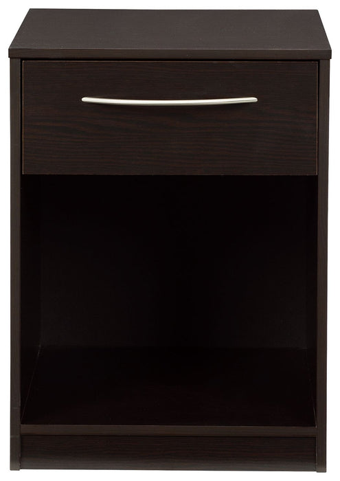 Finch - Black - One Drawer Night Stand - Simple Home Plus