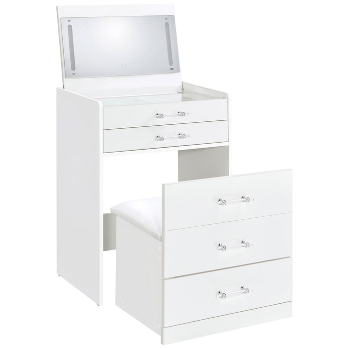 Danbury - 3-Drawer Makeup Vanity & Stool Set - Simple Home Plus