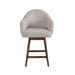 Jaxon - Brown Solid Wood Upholstered 26" Counter Height Swivel Barstool - Simple Home Plus