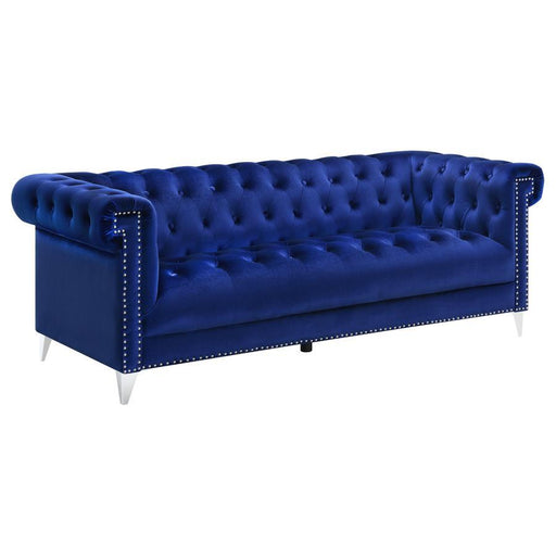 Bleker - Tufted Tuxedo Arm Sofa - Blue - Simple Home Plus