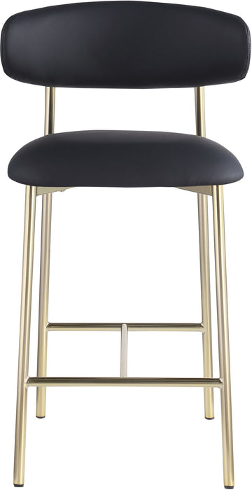 Lupita - Counter Stool With Brushed Gold Frame (Set of 2) - Simple Home Plus