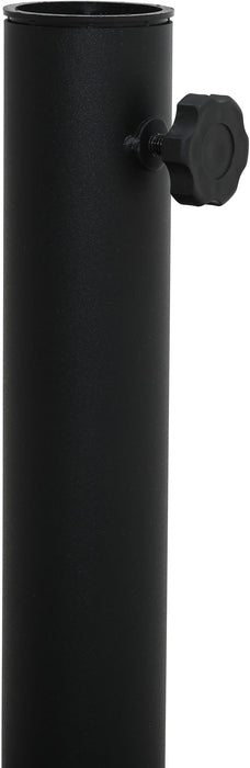 Fiji - Aluminum Patio Umbrella With Square Black And Teak Base