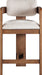 Sacha - Linen Stool With Brown Base - Simple Home Plus