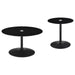 Ganso - Round Glass Top Coffee And End Table Set - Simple Home Plus