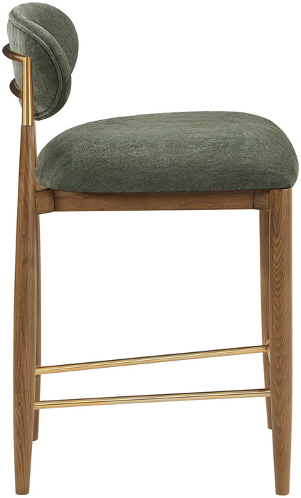 Riccio - Fabric Stool - Walnut Frame - Simple Home Plus