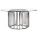 Veena - Round Glass Top Metal Dining Table - Chrome - Simple Home Plus