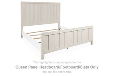 Shaybrock - Queen Panel Headboard/Footboard/Slats - Antique White - Simple Home Plus