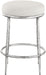 Ferro - Upholstered Backless Counter Stool With Brushed Silver Base - Simple Home Plus