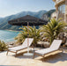Amalfi - Patio Umbrella - White Base / Light Brown Pole - Simple Home Plus