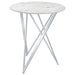 Bexter - Round Faux Marble Bistro Bar Table - Chrome - Simple Home Plus